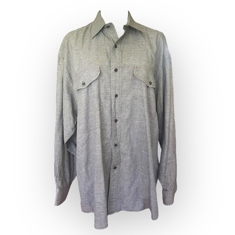 VTG Valentino Uomo Gray Collared Men’s Button Up Dress Shirt Large